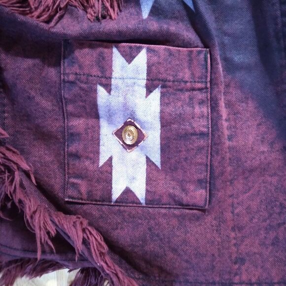 Vintage Sundance Denim Wear Aztec Pattern Poncho - Picture 5 of 9